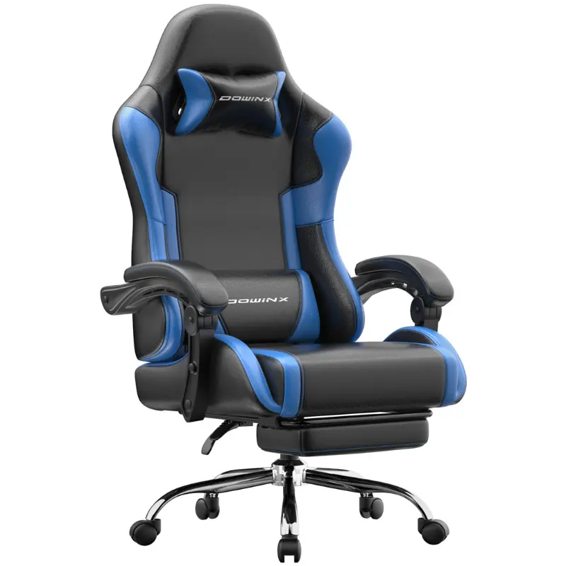 Dowinx Leather Gaming Chair LS-66D58J Black-Blue | AM