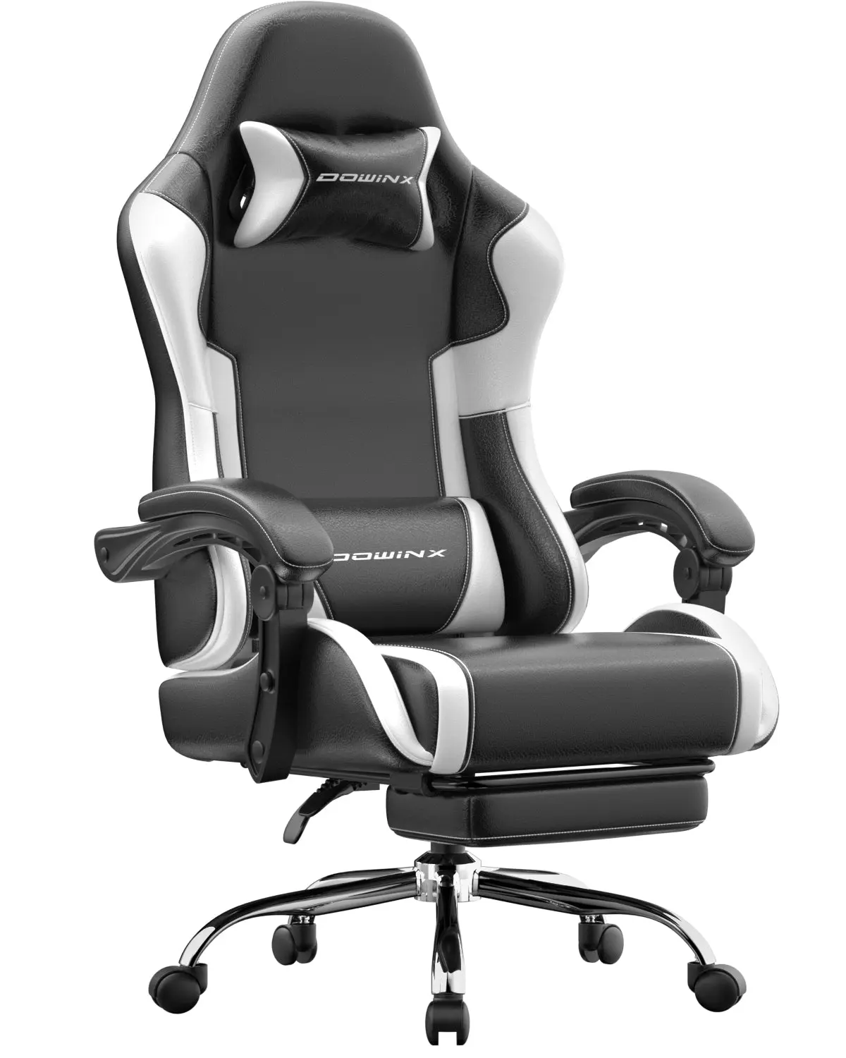 Dowinx Leather Gaming Chair LS-66D58J Black-white - Image 10