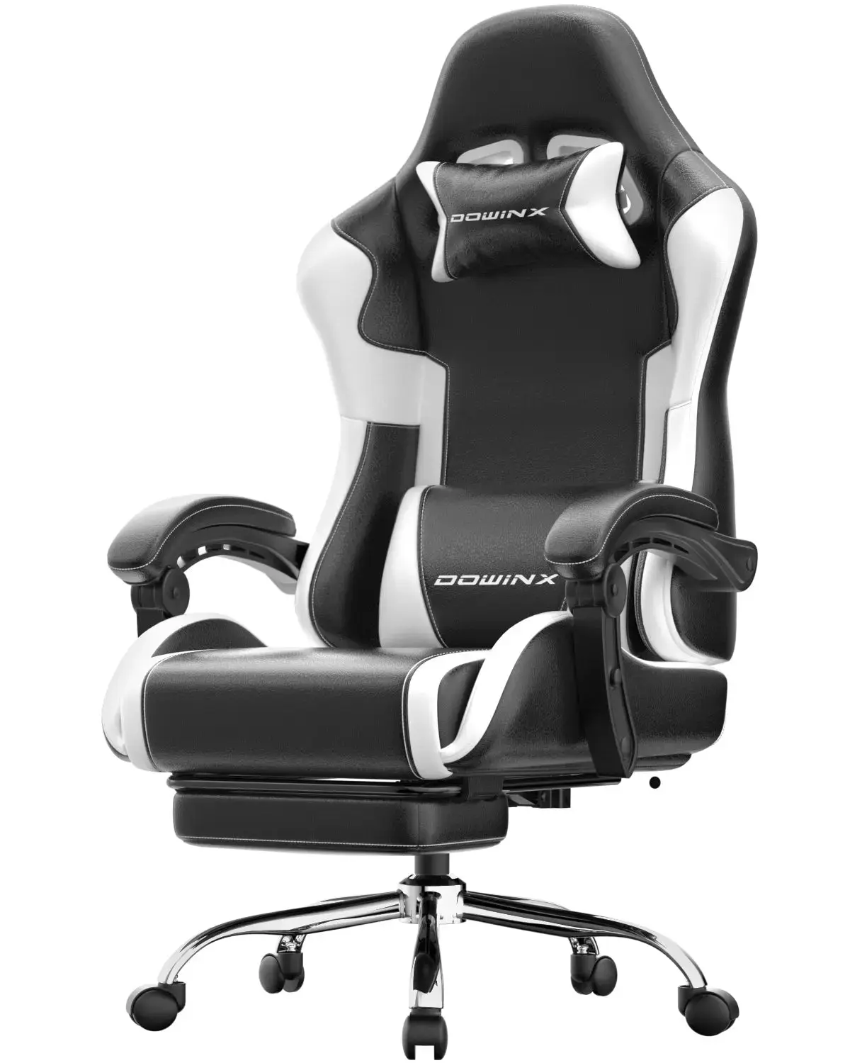 Dowinx Leather Gaming Chair LS-66D58J Black-white - Image 9