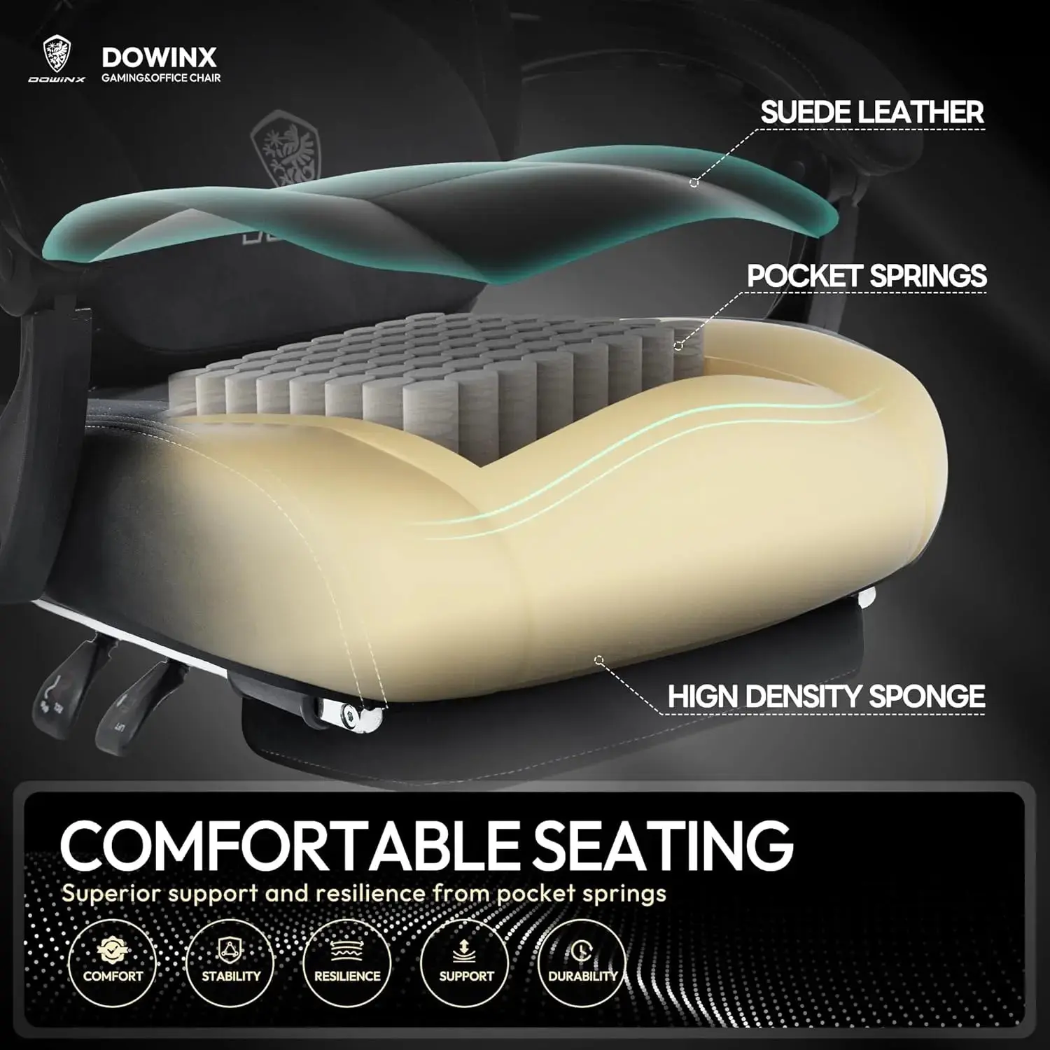 HEATED MASSAGE SERIES MB38 BLACK(Fabric) - Image 5