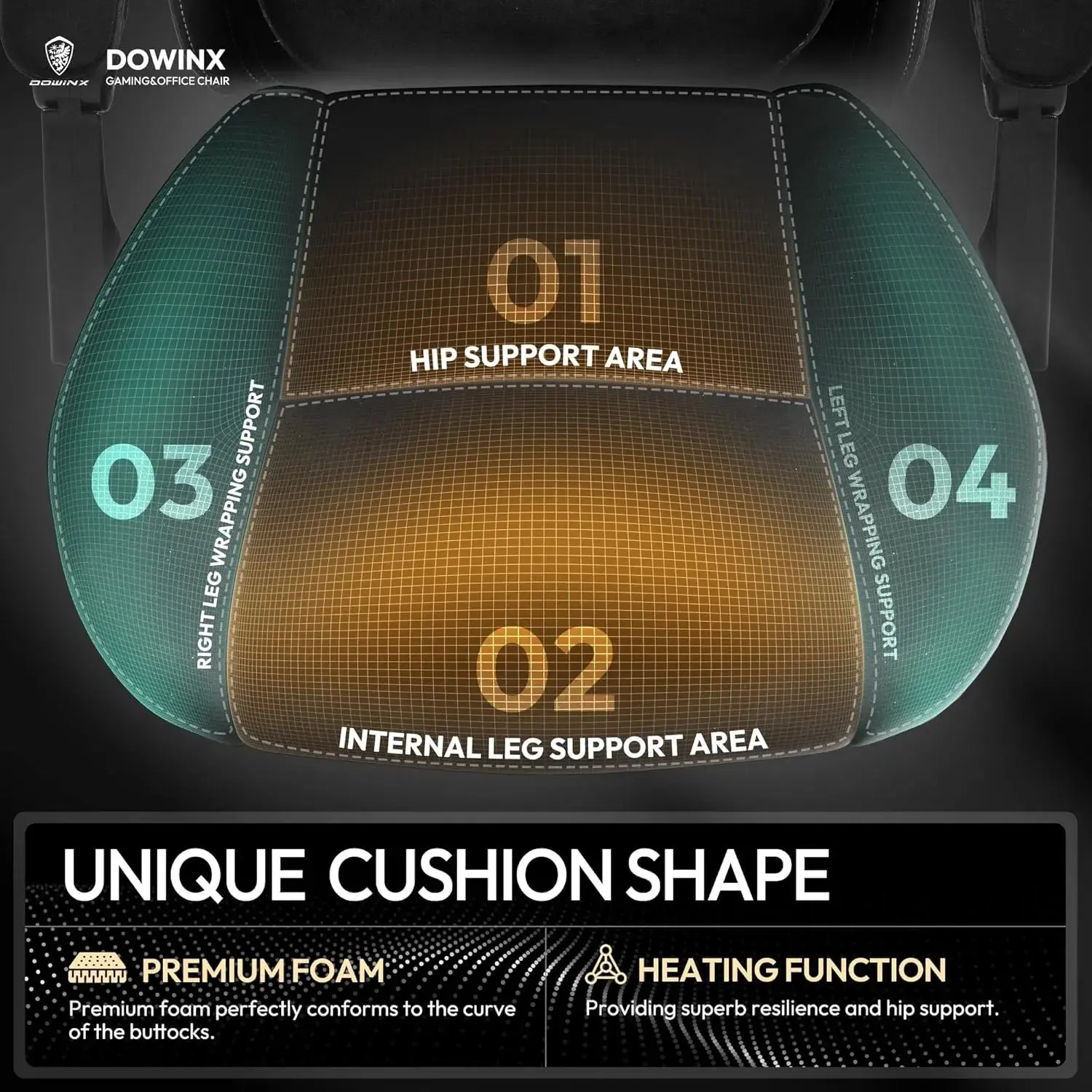 HEATED MASSAGE SERIES MB38 BLACK(Fabric) - Image 8